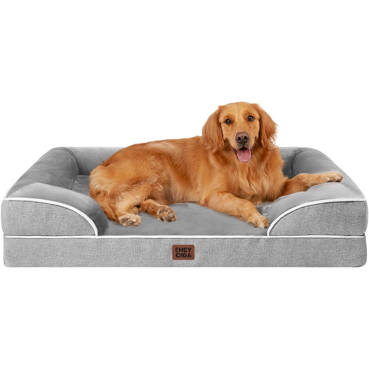 EHEYCIGA Waterproof Dog Beds for Large Dogs, Orthopedic Dog Bed with Egg-Crate Foam, Pet Bed with Removable Washable Cover and Non-Slip Bottom